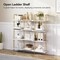 Ladder Bookshelf 6-Tier Narrow Storage Shelves Metal Frame Marble